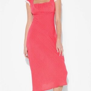 Wild Fable Pink Polka Dot Maxi Dress